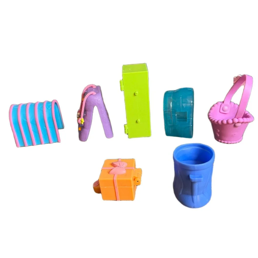 Littlest Pet Shop LPS Accessory Lot Green Locker Climbing Wall Basket 7pc Set